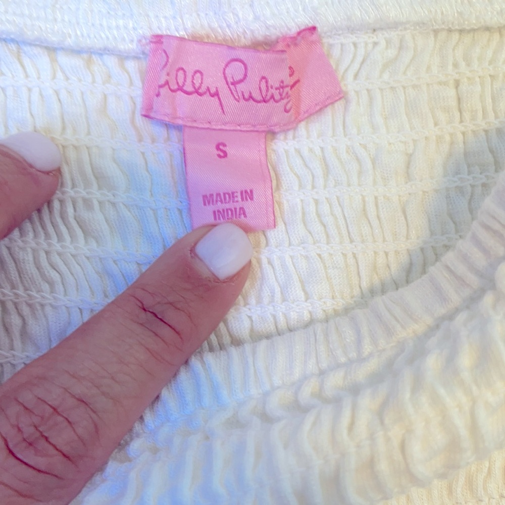 Lilly Pulitzer Dress, White Trina Coverup, Perfect Condition, Size Small - Picture 3 of 4